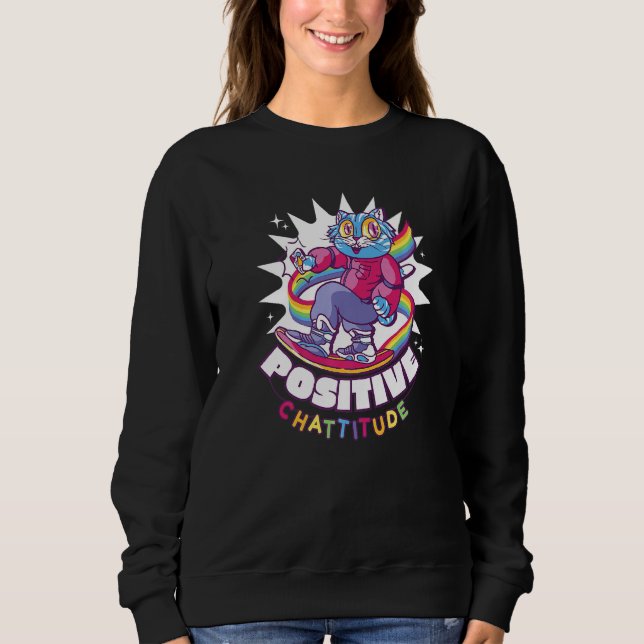 Camiseta Gato de atitude positiva (Frente)
