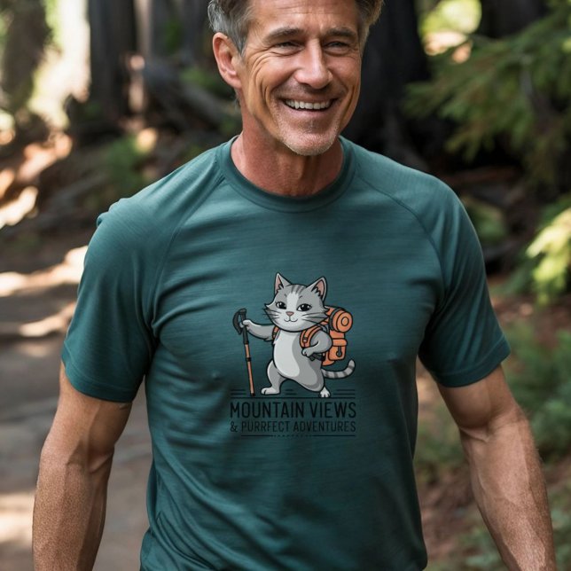 Camiseta Gato de Aventura de Caminho (Hiking Adventure Cat T-Shirt - Perfect for Cat-Loving Hikers!)