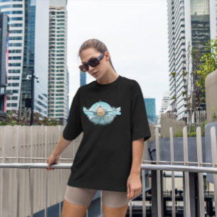 Camiseta Gato de avião desenhado à mão