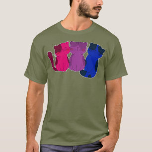 Camiseta Gato de Bandeira Gisual Gift LGBT Bi