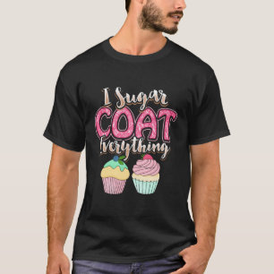 Camiseta Gato-de-banho-maria, Casaco de açúcar, tudo Cupcak