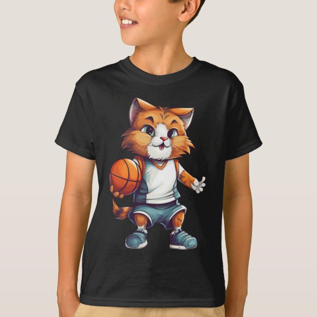 Camiseta Gato de Basquete (Frente)