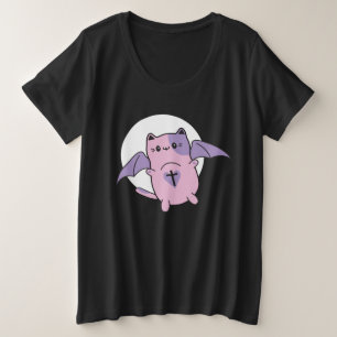 Camiseta Gato de Bat de Gatinho Kawaii