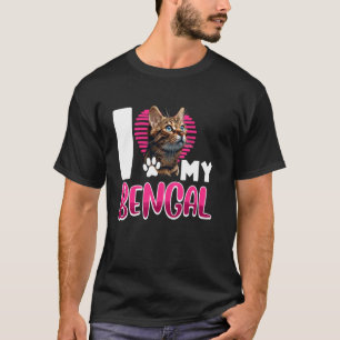Camiseta Gato de Bengala, adoro o meu gato bengala, os gato