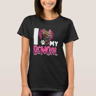 Camiseta Gato de Bengala, adoro o meu gato bengala, os gato