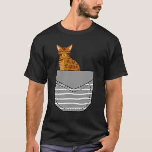 Camiseta Gato De Bengala Cinto Em Bolso