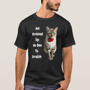 Camiseta Gato De Bengala Com Arco Todo Vestido Ninguém Para