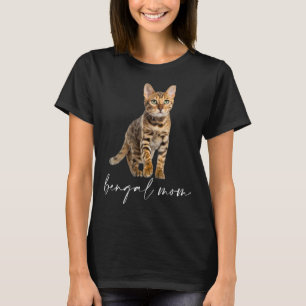 Camiseta Gato de Bengala Mãe Gato Gato Gato Giro Mãe Gatinh