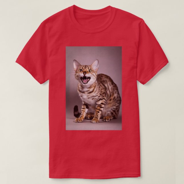 Camiseta Gato-de-bengala miado (Frente do Design)