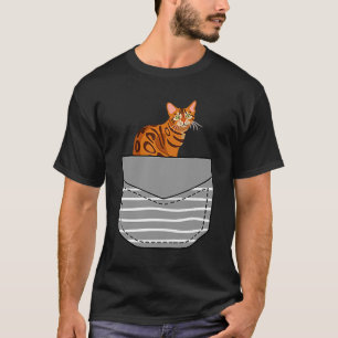 Camiseta Gato De Bengala Realista No Bolso