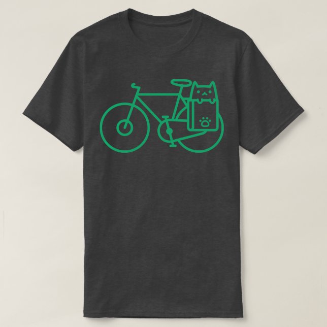 Camiseta Gato de bicicleta (Frente do Design)