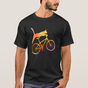 Camiseta Gato de Bicicleta de Gato numa bicicleta Teto de G