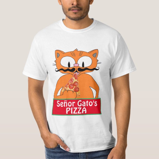 Camiseta Gato de bigode de conserva do senhor Gato (Frente)
