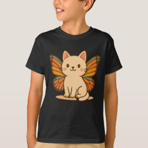 Camiseta Gato De Borboleta - Pastel Kawaii Animal Cujo