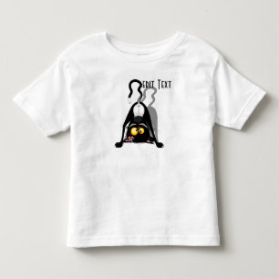 Camiseta Gato de Cabeça para Baixo Personagem de Desenho An