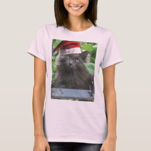 Camiseta Gato de Cabelo Longo, Cinzas Azuis Russas de Natal