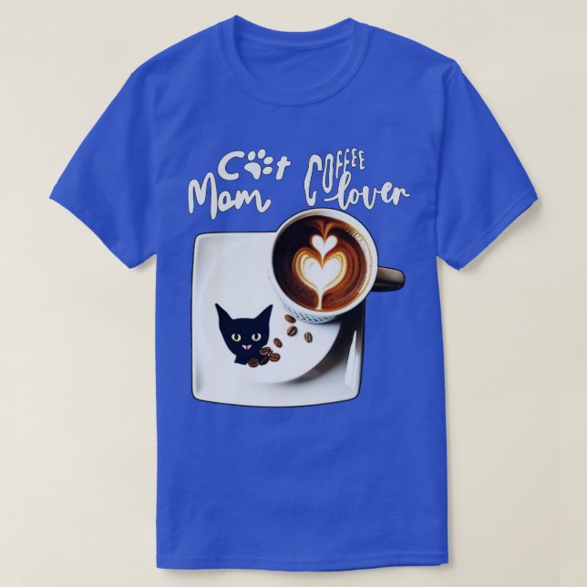 Camiseta Gato de café da mãe, Gato Design 7 (Frente do Design)