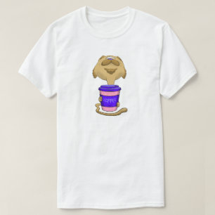Camiseta Gato De Café De Cabeça Grande