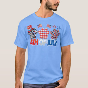 Camiseta Gato De Cão Povoado Feliz Dia Da Independência 4 D