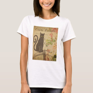 Camiseta Gato de Cartão-postal Vintage