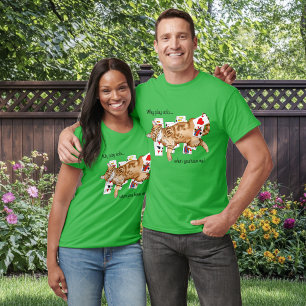 Camiseta Gato de Cartões de Jogo Solitários