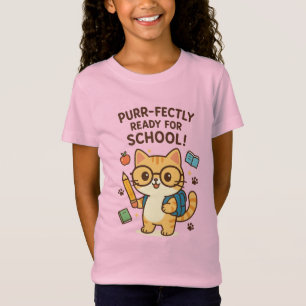 Camiseta Gato De Cartografia Bonito De Volta Para Crianças