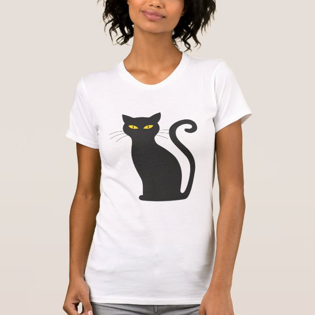 Camiseta Gato De Cartografia Com Olhos Amarelos (Frente)
