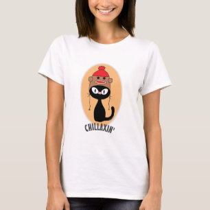 Camiseta Gato de Cartografia Preto com Chapéu Macaco ChILLA