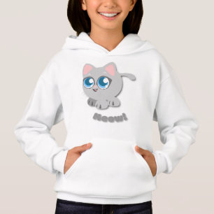 Camiseta Gato de cartoon de cinza bonito