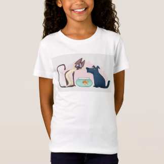 Camiseta Gato de Cartoon Gato Dourado