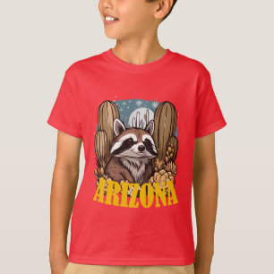 Camiseta Gato-de-cauda-anelada-do-Arizona Cercado por Cacto