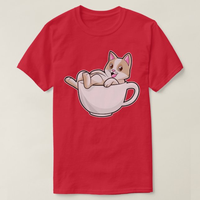 Camiseta Gato de chá (Frente do Design)