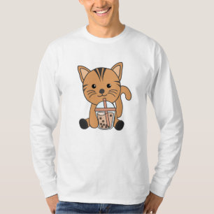 Camiseta Gato De Chá De Bolha Com Gatos De Chocolate Com An