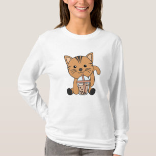 Camiseta Gato De Chá De Bolha Com Gatos De Chocolate Com An