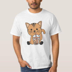 Camiseta Gato De Chá De Bolha Com Gatos De Chocolate Com An