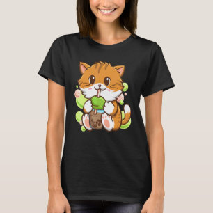 Camiseta Gato de Chá de Bolhas Bebedor de Chá de Bolinhas d