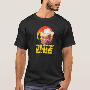 Camiseta Gato de Chapéu de Cowboy do Country Club Música Co