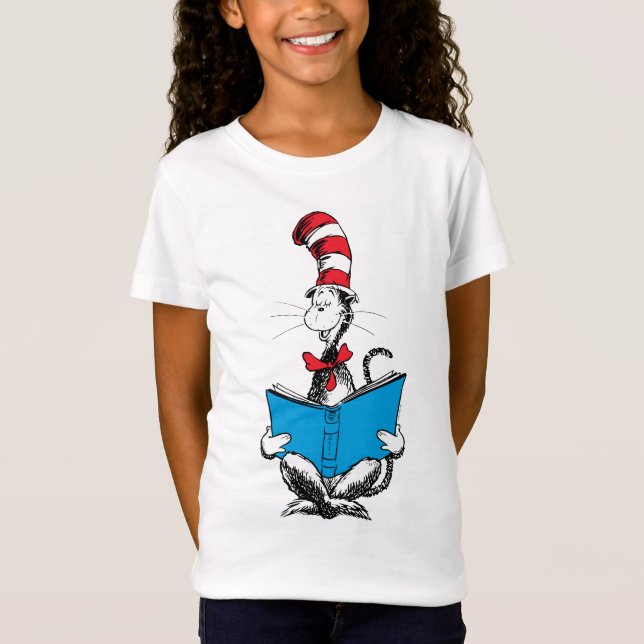 Camiseta Gato de Chapéu Lendo (Frente)