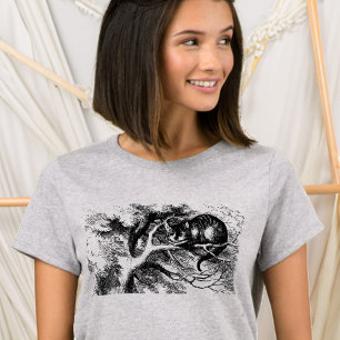 Camiseta Gato de Cheshire Alice Mundo das Maravilhas Clássi