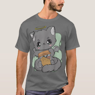 Camiseta Gato De Chibi E Taça De Café Neko Gothic Yume Kawa