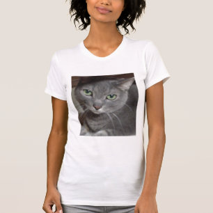 Camiseta Gato de Cinza azul russo