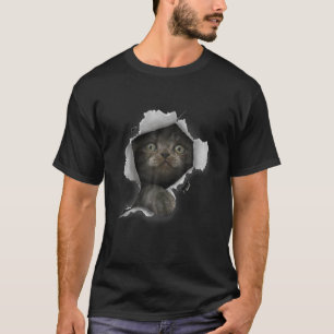 Camiseta Gato de Cinza Gato Torto Roupa Gato