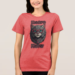 Camiseta Gato de Cinza Kawaii em Óculos redondos