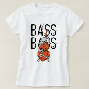 Camiseta Gato de Cinza tocando um assado duplo ou em baixo