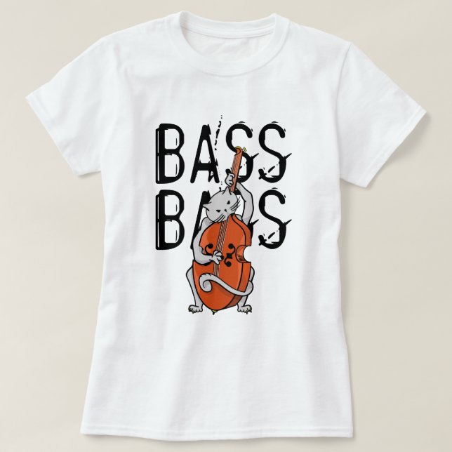 Camiseta Gato de cinza tocando um assento duplo ou ereto (Frente do Design)