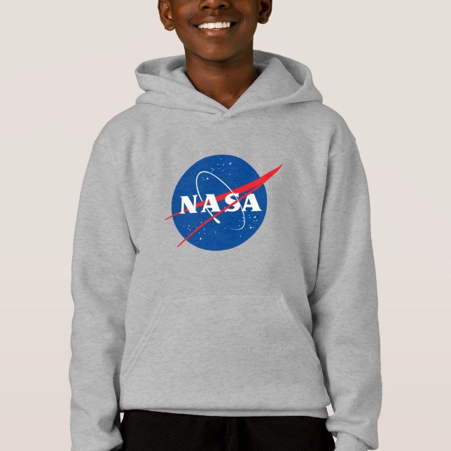 Camiseta Gato de Cinza (XS-XL) Iconic NASA Kids' Moon Hoodi (Frente)