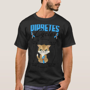 Camiseta Gato de conscientização sobre diabetes tipo 1 para