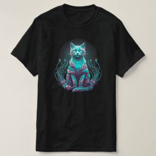 Camiseta Gato de Coral Místico   APENAS PRETO