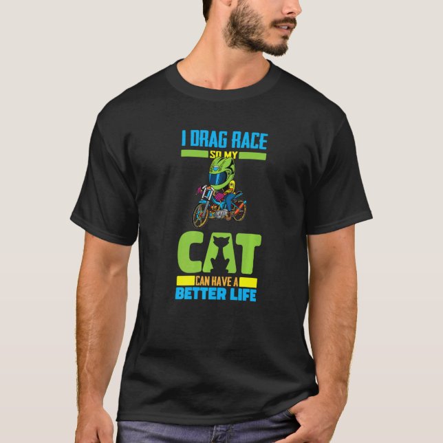 Camiseta Gato de Corrida de Arrancada Automobilismo - Pilot (Frente)