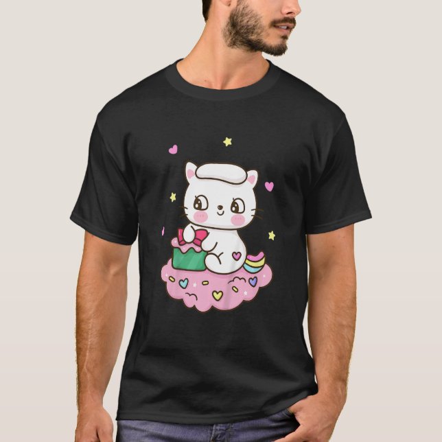 Camiseta Gato de Crianças (Frente)